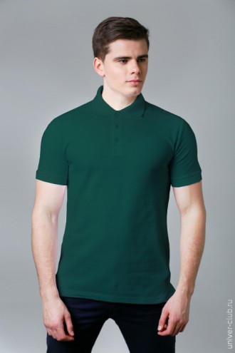 Рубашка-поло мужская темно-зеленая