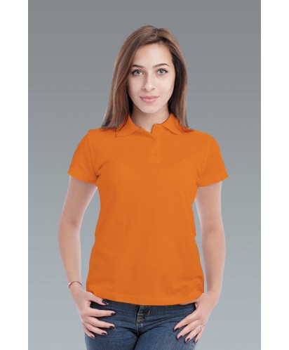 Рубашка-поло женская оранжевая