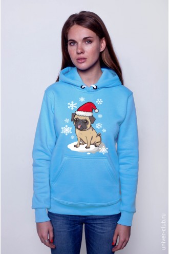 Толстовка унисекс Christmas Pug