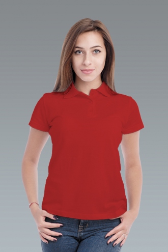 Рубашка-поло женская красная